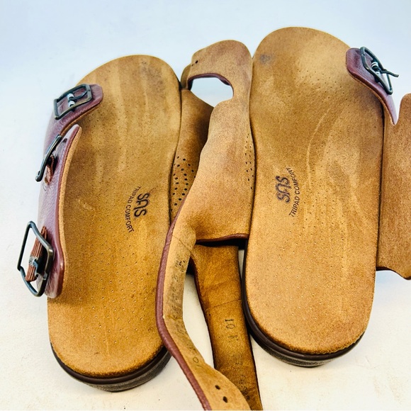 SAS Men\'s Brown Bravo Heel Strap 3 Buckle Comfort Sandals, size 10 M main image 8